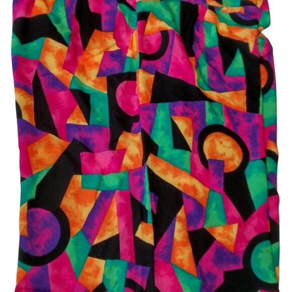 Vintage I&R Illusions Shorts Women Size 18 Bright Colorful Geometric Rayon Artsy - Picture 6 of 16
